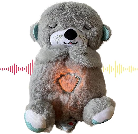 Breathing Teddy Bear with Light Otter Glowing Music for Baby Sensory Sleep Lights Rhythmic Simulation Plush for Babies Kids Soothing Sound and Decor Item Specially for Valentine Gift