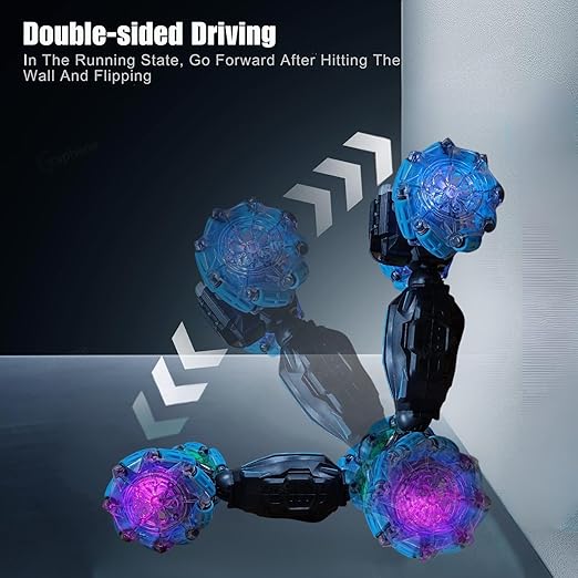 2.4G RC Smoke Stunt Car Hand Sensor Gesture Control 360° Spinning High Speed Spray Telescopic Rotating Remote Control 4 Wheels Stunt & Mist Drift car Double Flip Off Roading (Multicolor)