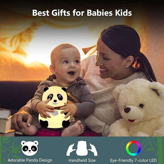 Touch Silicone Panda Light ā Night Light for Kids, Girls & Boys | Cute Bedroom Decor for Women | Valentine Special