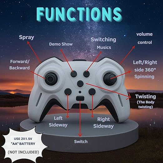 2.4G RC Smoke Stunt Car Hand Sensor Gesture Control 360° Spinning High Speed Spray Telescopic Rotating Remote Control 4 Wheels Stunt & Mist Drift car Double Flip Off Roading (Multicolor)