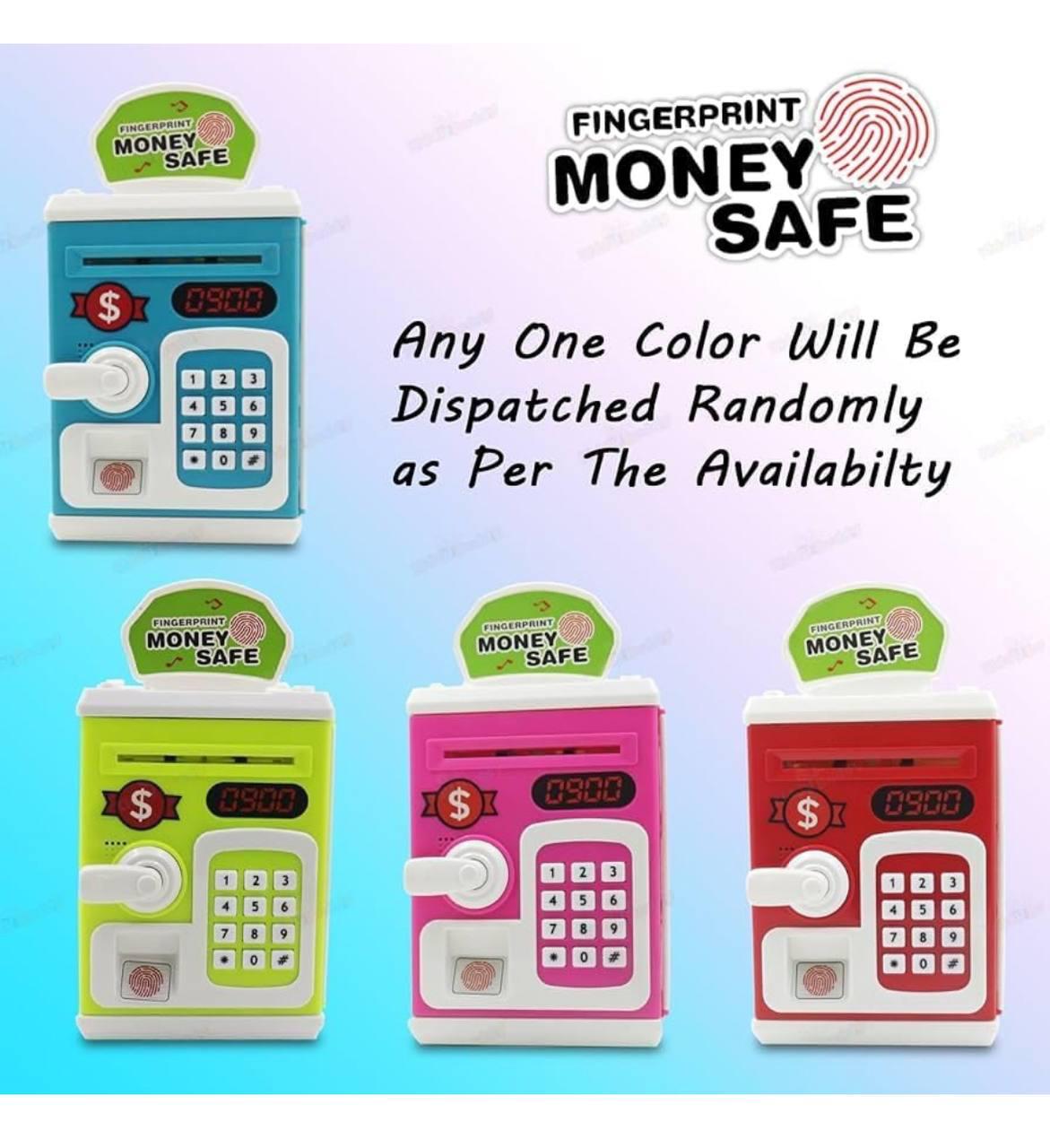 Money Safe Kids with Finger Print Sensor Piggy, Savings Bank with Electronic Lock - Pink