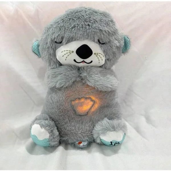 Breathing Teddy Bear with Light Otter Glowing Music for Baby Sensory Sleep Lights Rhythmic Simulation Plush for Babies Kids Soothing Sound and Decor Item Specially for Valentine Gift