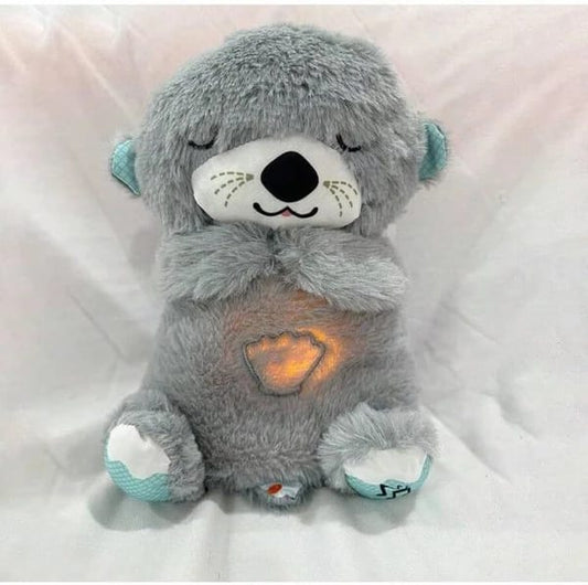 Breathing Teddy Bear with Light Otter Glowing Music for Baby Sensory Sleep Lights Rhythmic Simulation Plush for Babies Kids Soothing Sound and Decor Item Specially for Valentine Gift