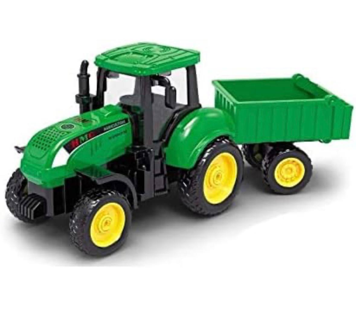 Friction Powered Farm Tractor Toy with Detachable Trolley ā Realistic Green Agricultural Vehicle for Kids | Push and Go Tractor Truck for Boys ā Safe Durable Plastic Toy
