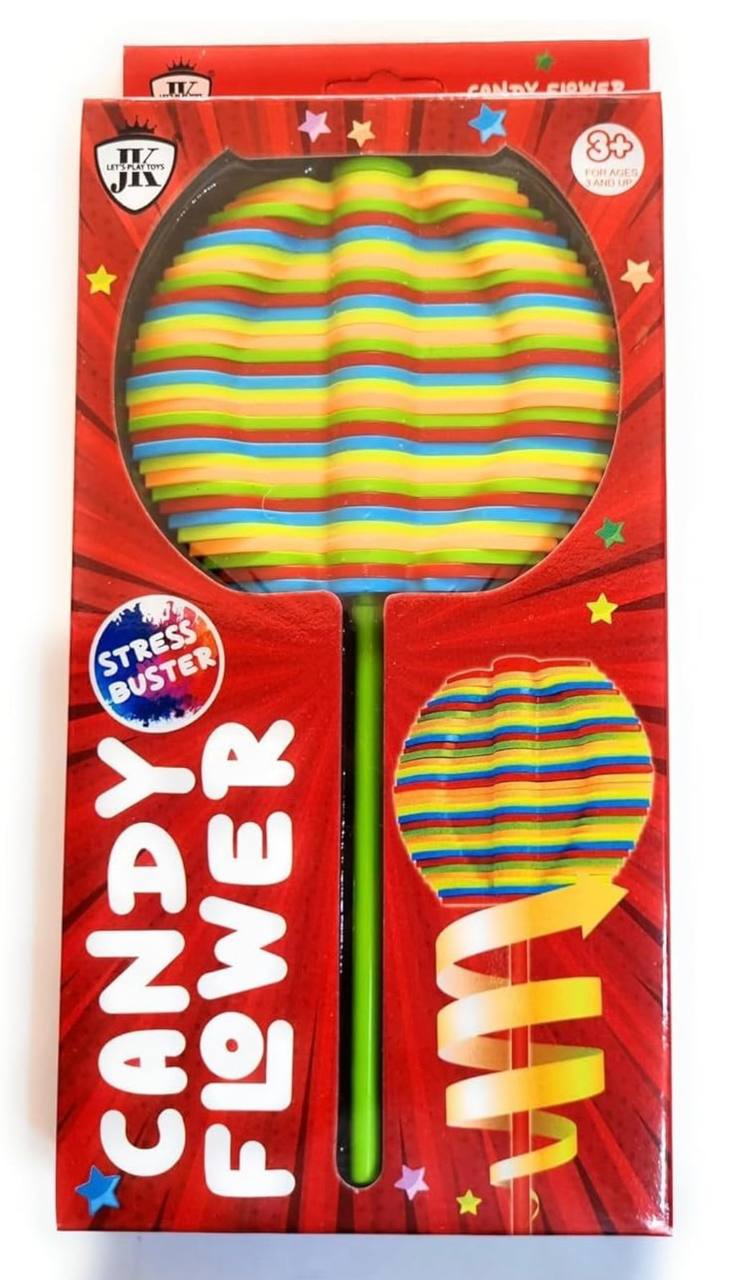 Candy Flower Toy, Multicoloured Petals on Stick, Set of 2
