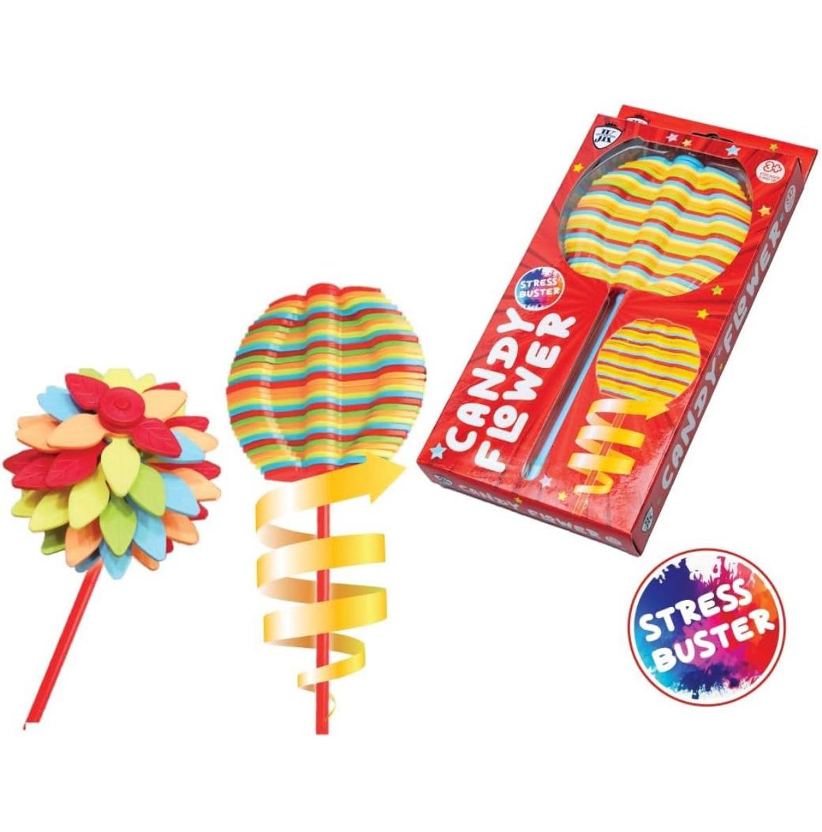 Candy Flower Toy, Multicoloured Petals on Stick, Set of 2