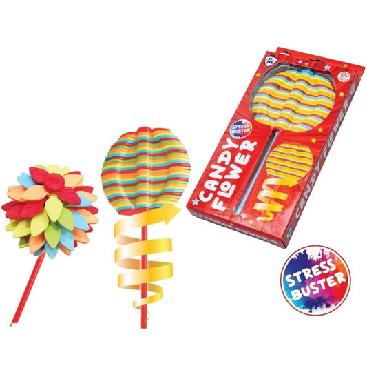 Candy Flower Toy, Multicoloured Petals on Stick, Set of 2