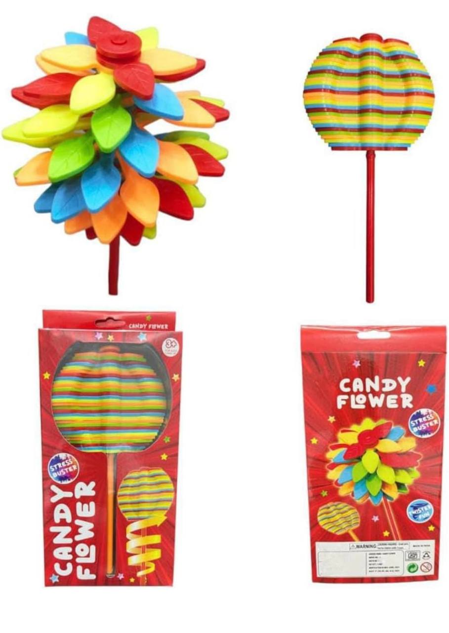 Candy Flower Toy, Multicoloured Petals on Stick, Set of 2