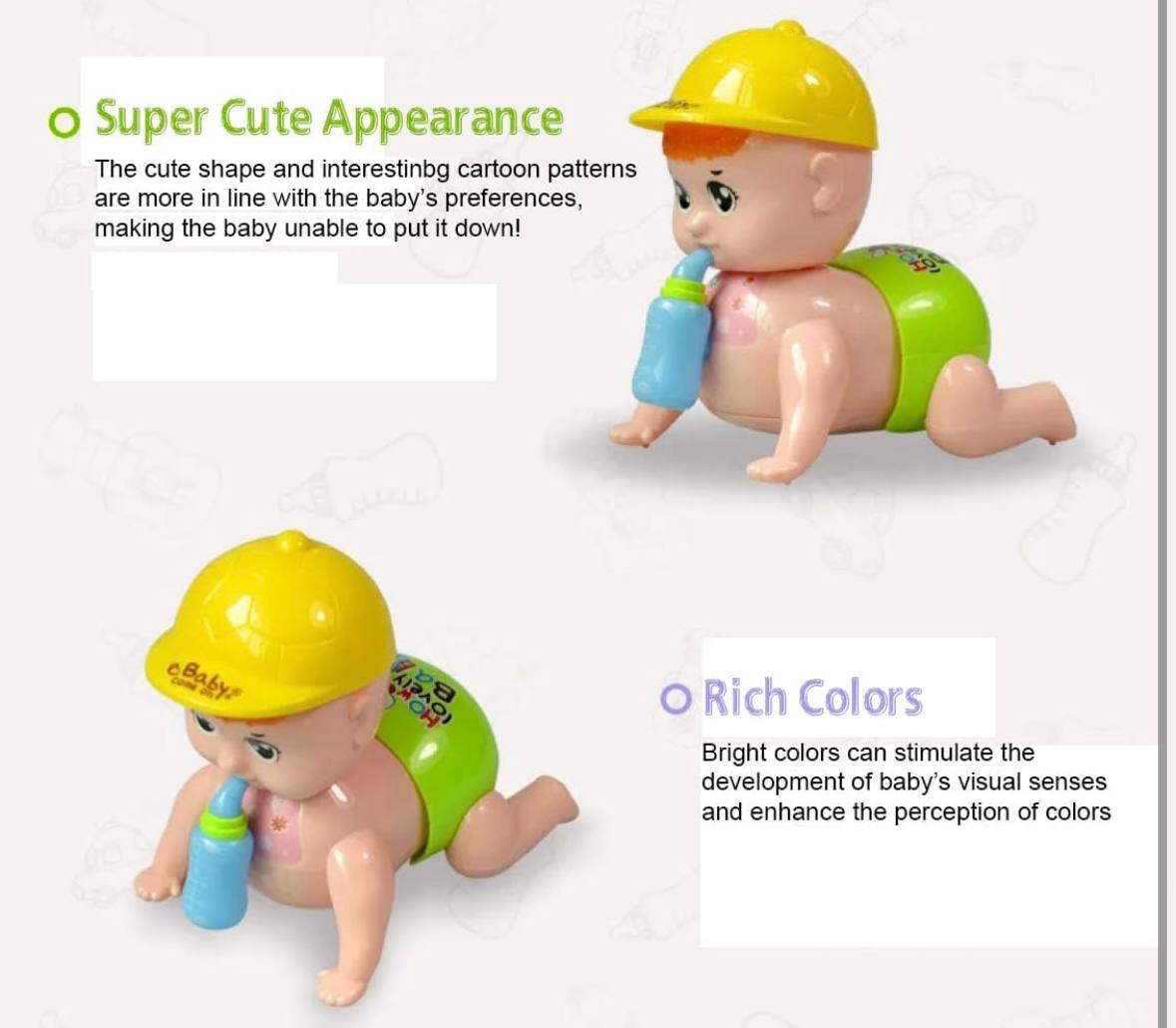 Crawling Baby Toy with Lights and Music | Interactive Moving Infant Toy with Sound and Soft Body | Tummy Time Toy for Babies 6 to 18 Months | Early Learning Gift for Boys and Girls